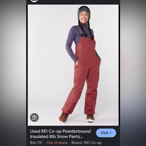 IN SEARCH OF!!! REI co-op Powderbound insulated ski bib women’s shaded sumac